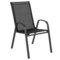 Merrick Lane Bardwell 5 Piece Outdoor Dining Table Set for 4 with Glass-Top Patio Table and 4 Stack Chairs with Flex Comfort Material